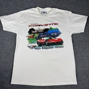Vintage Corvette C5 Shirt Adult Large White "The Legend Lives" 90s